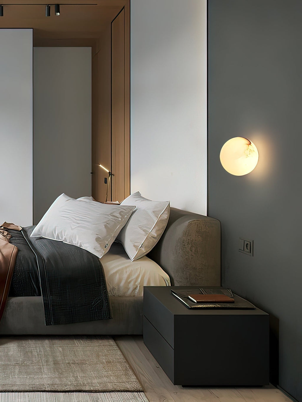 Applique murale sphérique en albâtre Vevinir de 12cm