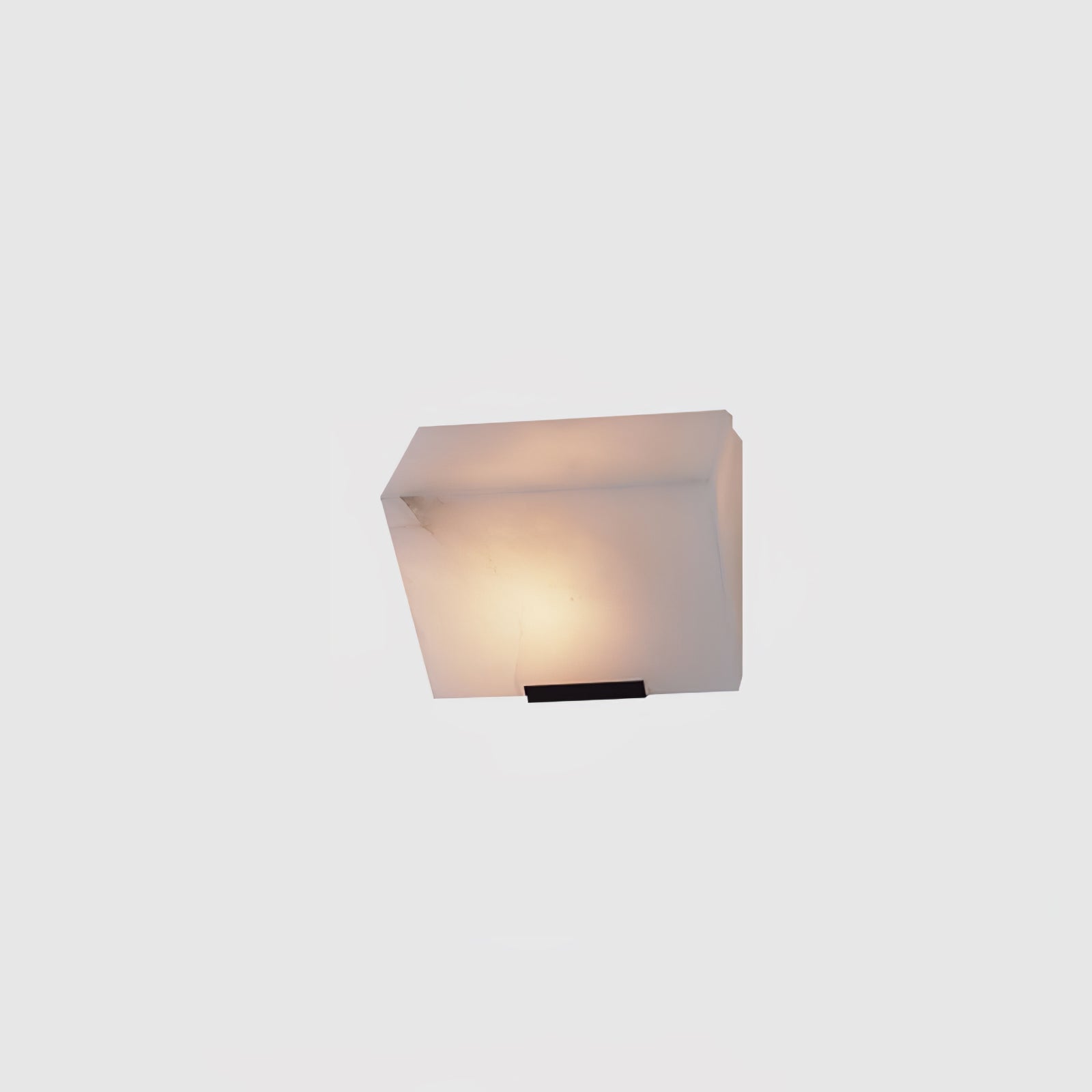 White Alabaster Staircase Wall Lamp — Stepped Paneled LED Shade