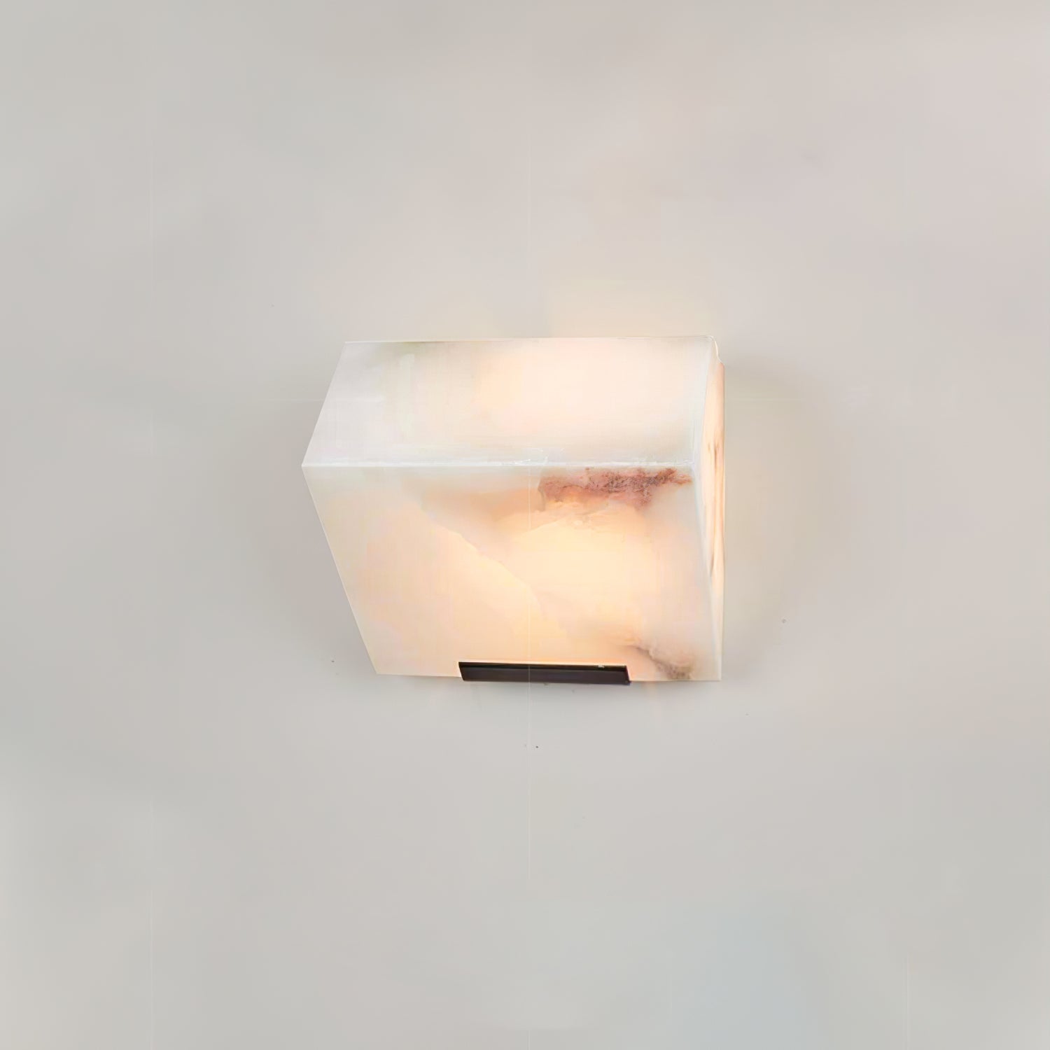 White Alabaster Staircase Wall Lamp — Stepped Paneled LED Shade
