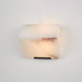 White Alabaster Staircase Wall Lamp — Stepped Paneled LED Shade