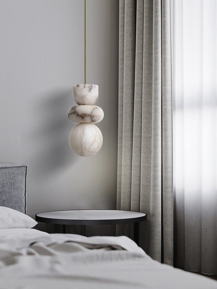 Rauduvyn modern totem alakú alabástrom függőlámpa — Integrált LED, állítható függesztőrúd