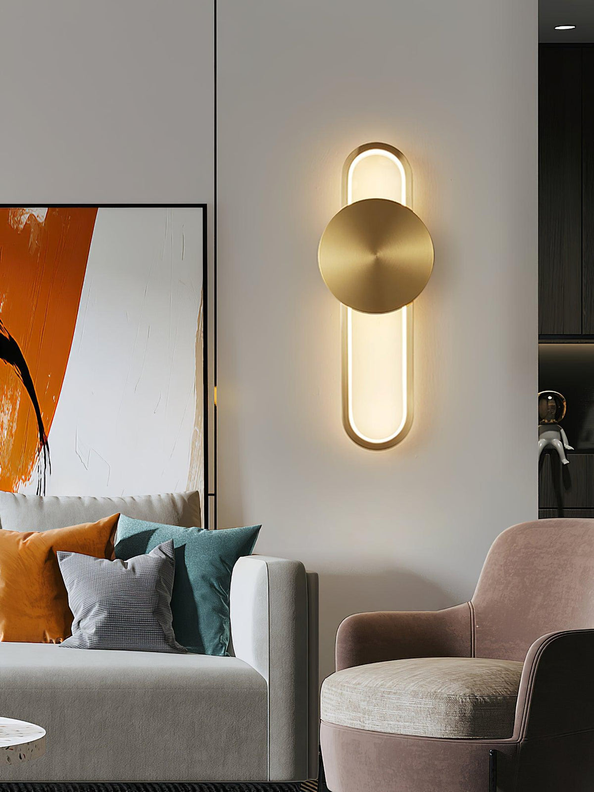 Fable moderne minimalistische Messing-Wandleuchte – integrierte 18W-LED