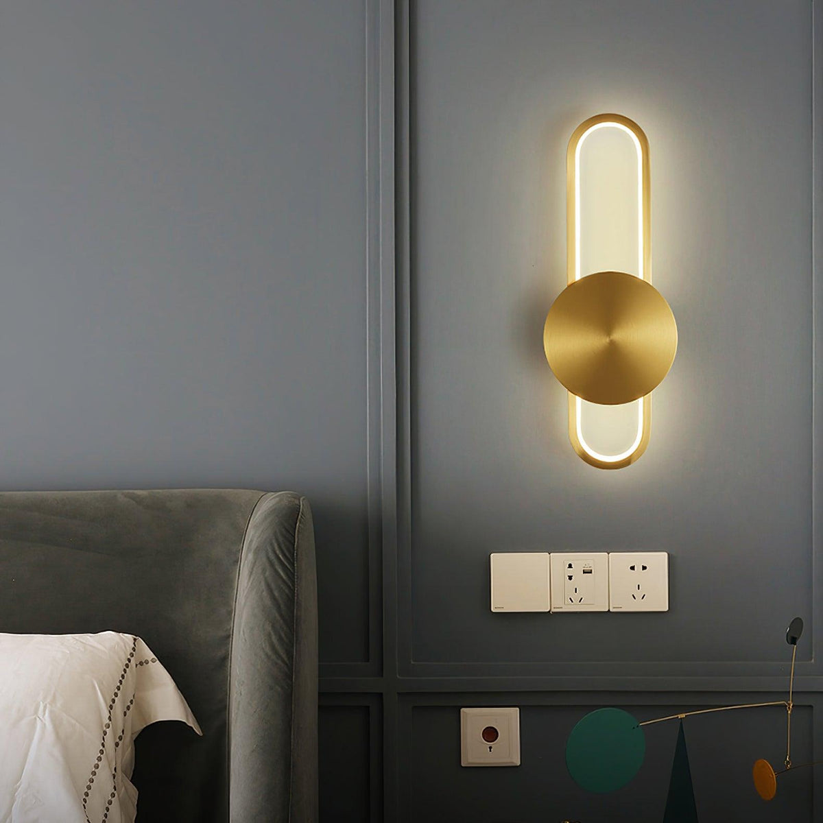 Fable moderne minimalistische Messing-Wandleuchte – integrierte 18W-LED