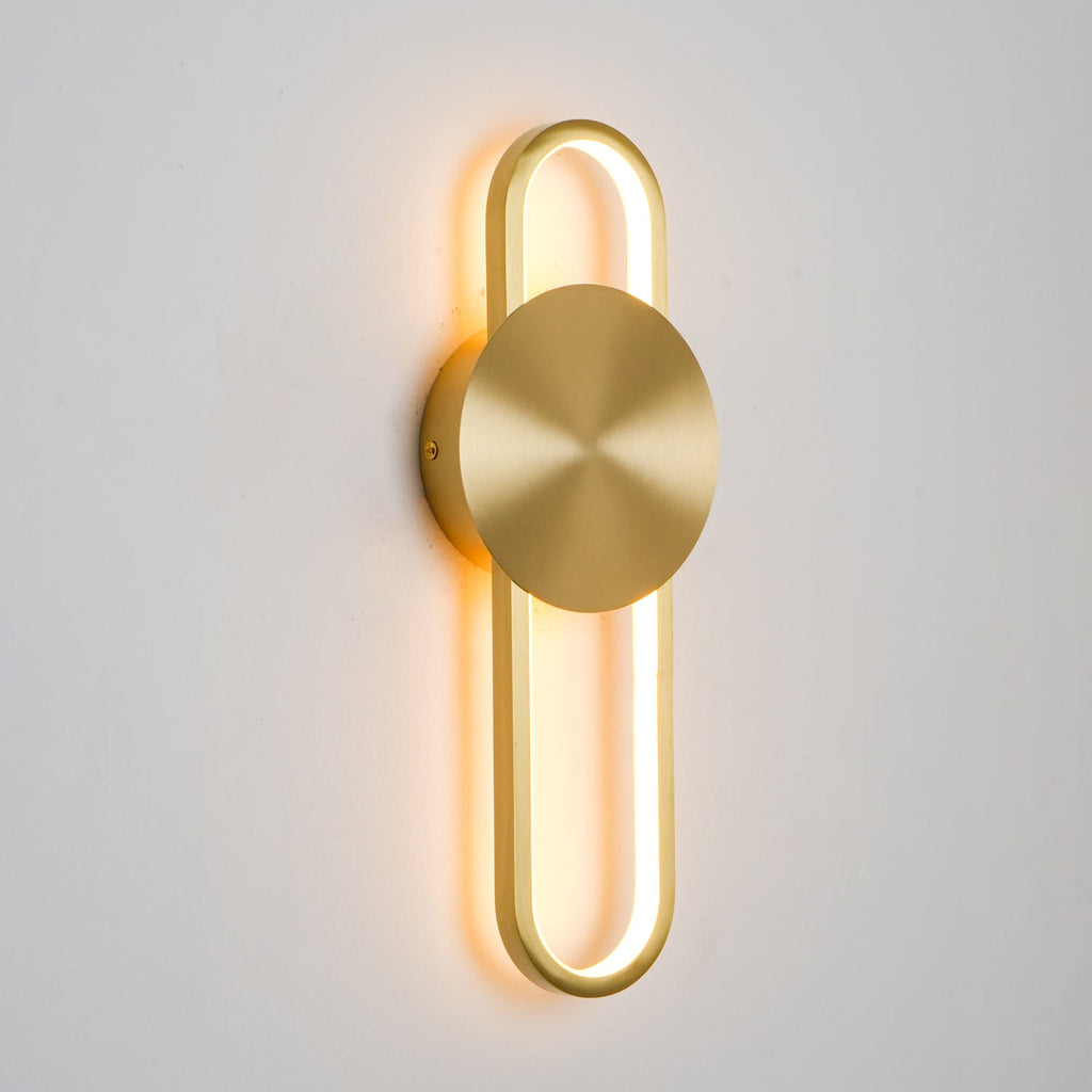Fable moderne minimalistische Messing-Wandleuchte – integrierte 18W-LED