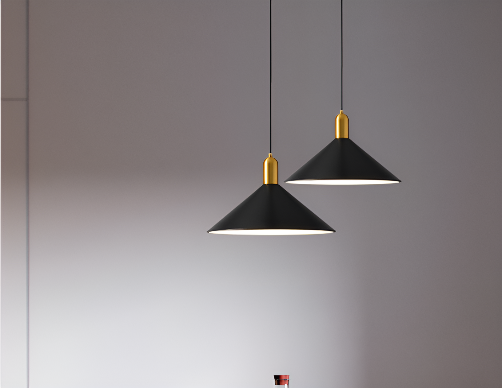 Loryn hengelampe moderne metallkjegle med integrert LED