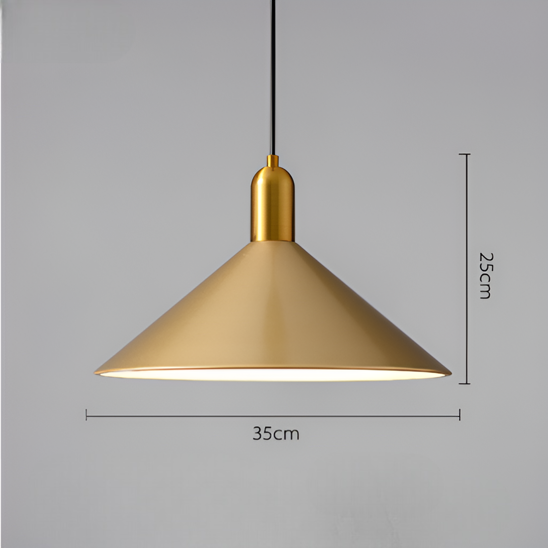 Loryn hengelampe moderne metallkjegle med integrert LED