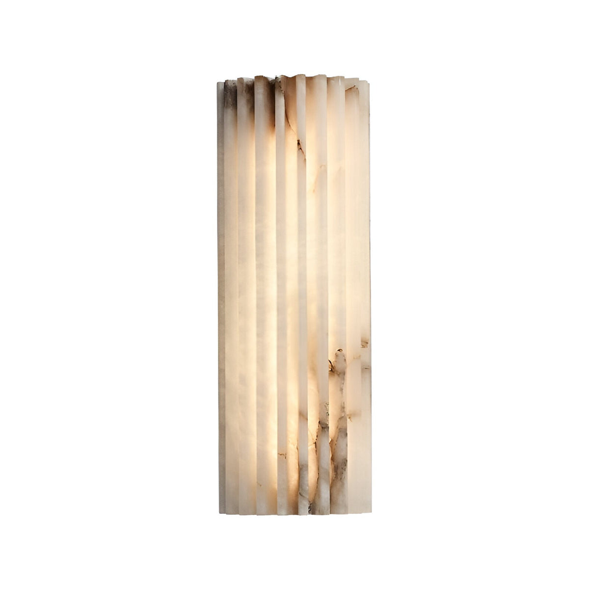 Rillet alabast-vegglampe – designerlampe i naturstein