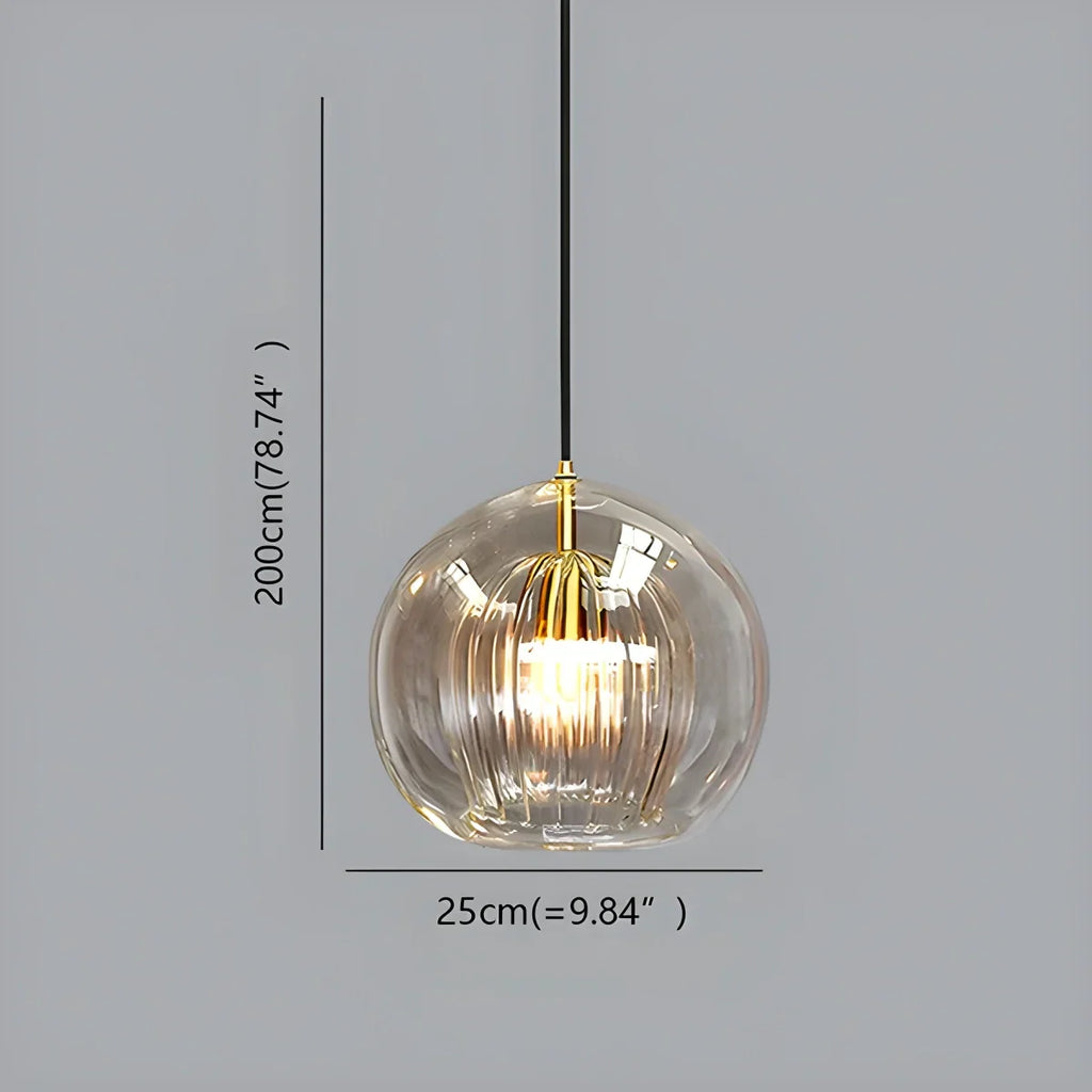 北欧風ガラス球形吊り下げ灯具 モダンな室内用 - Orntli