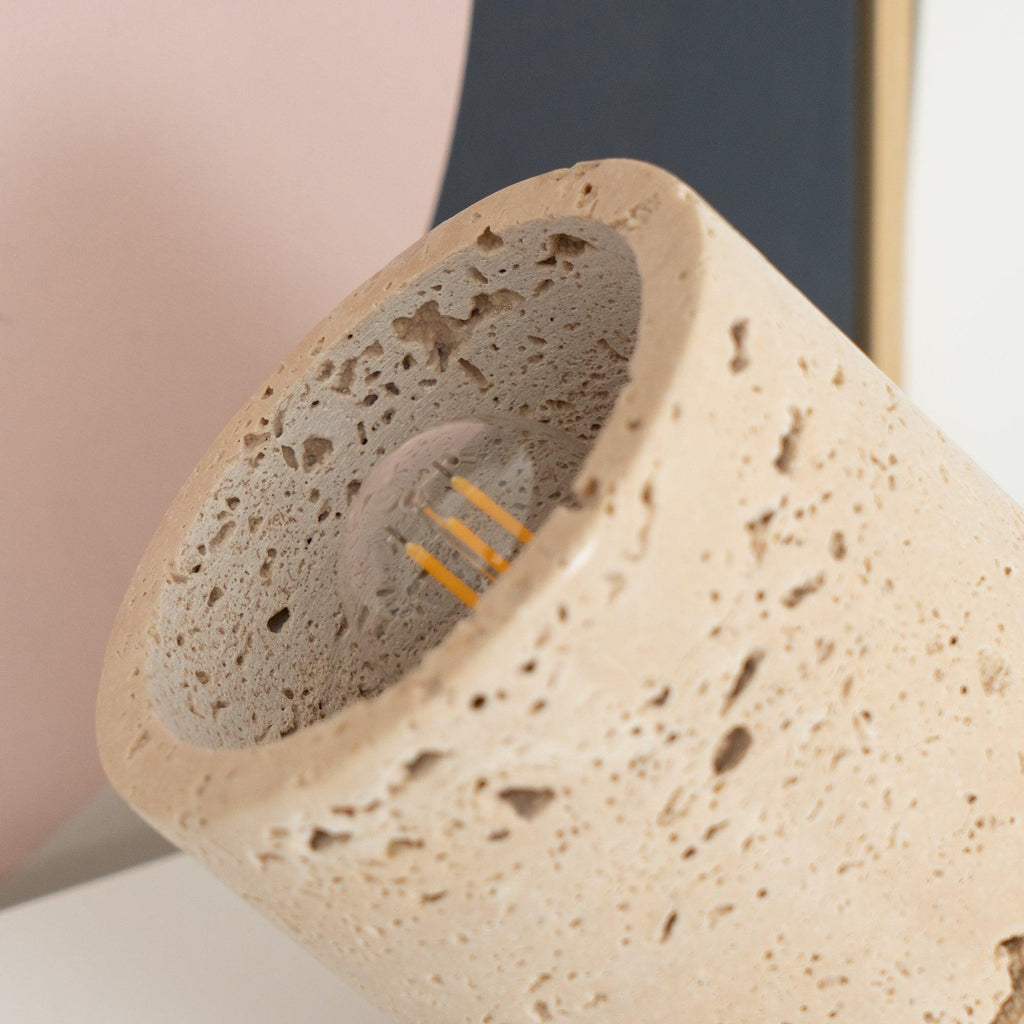 Amidori Yellow Travertine Wabi-Sabi Table Light — 40W Max, E26 E27 Socket