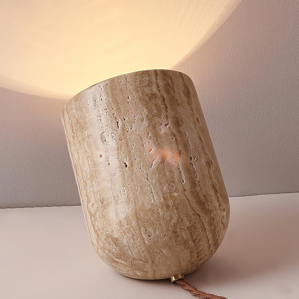 Amidori Yellow Travertine Wabi-Sabi Table Light — 40W Max, E26 E27 Socket