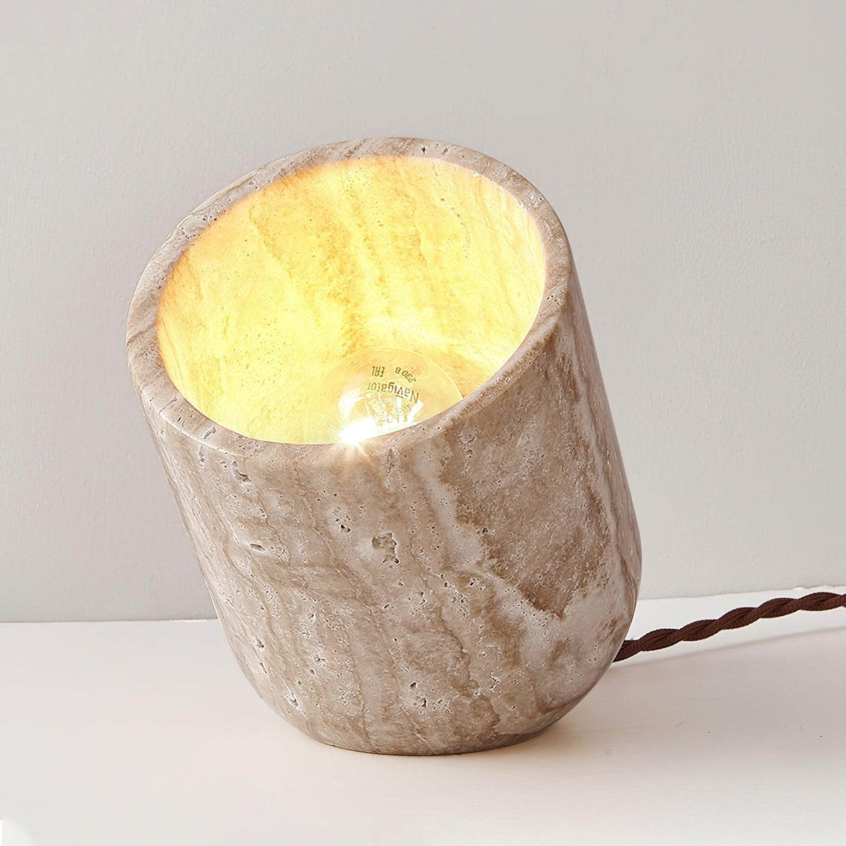 Amidori Yellow Travertine Wabi-Sabi Table Light — 40W Max, E26 E27 Socket