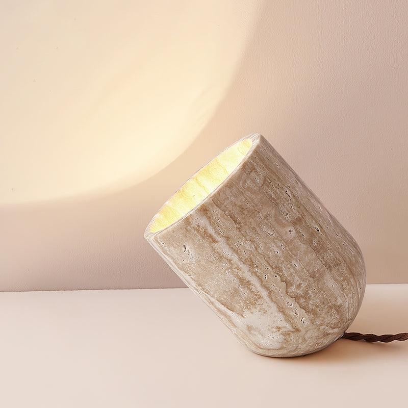 Amidori Yellow Travertine Wabi-Sabi Table Light — 40W Max, E26 E27 Socket