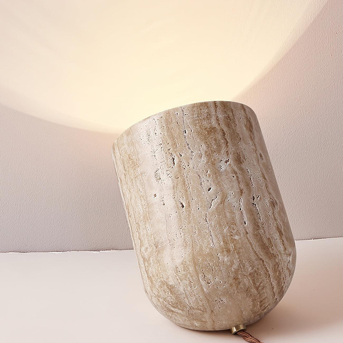 Amidori Yellow Travertine Wabi-Sabi Table Light — 40W Max, E26 E27 Socket