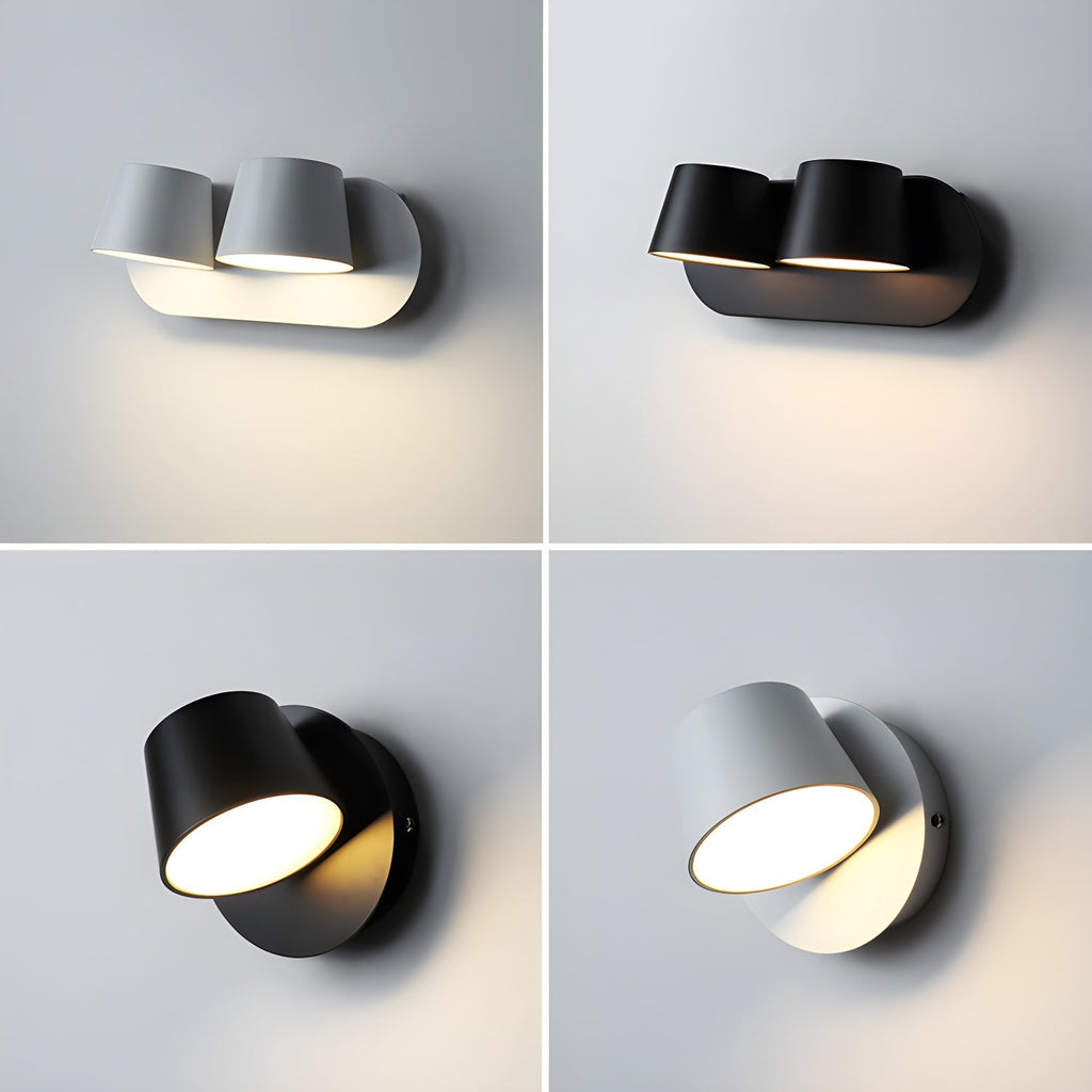 Nástěnná lampa do zásuvky — nastavitelná otočná lampa na čtení