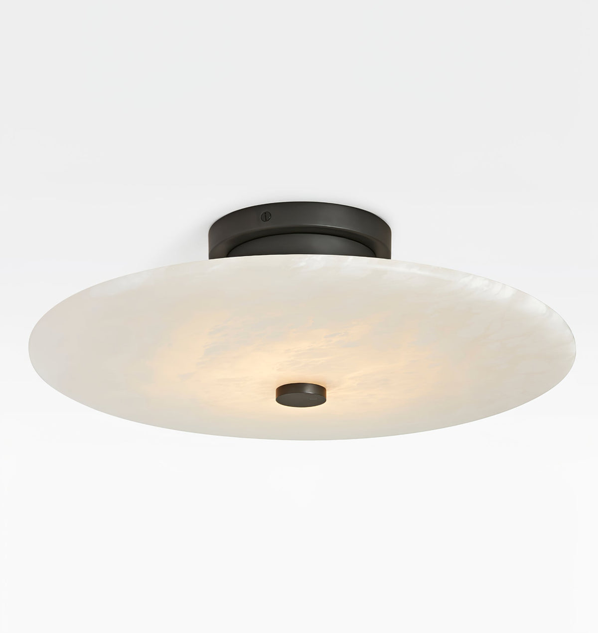 Clio loftslampe i alabast — ∅ 7.9″ integreret LED