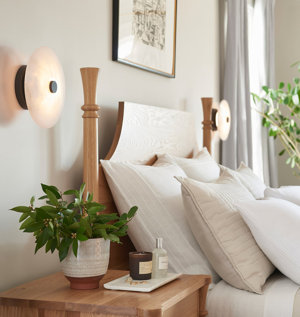 Clio loftslampe i alabast — ∅ 7.9″ integreret LED