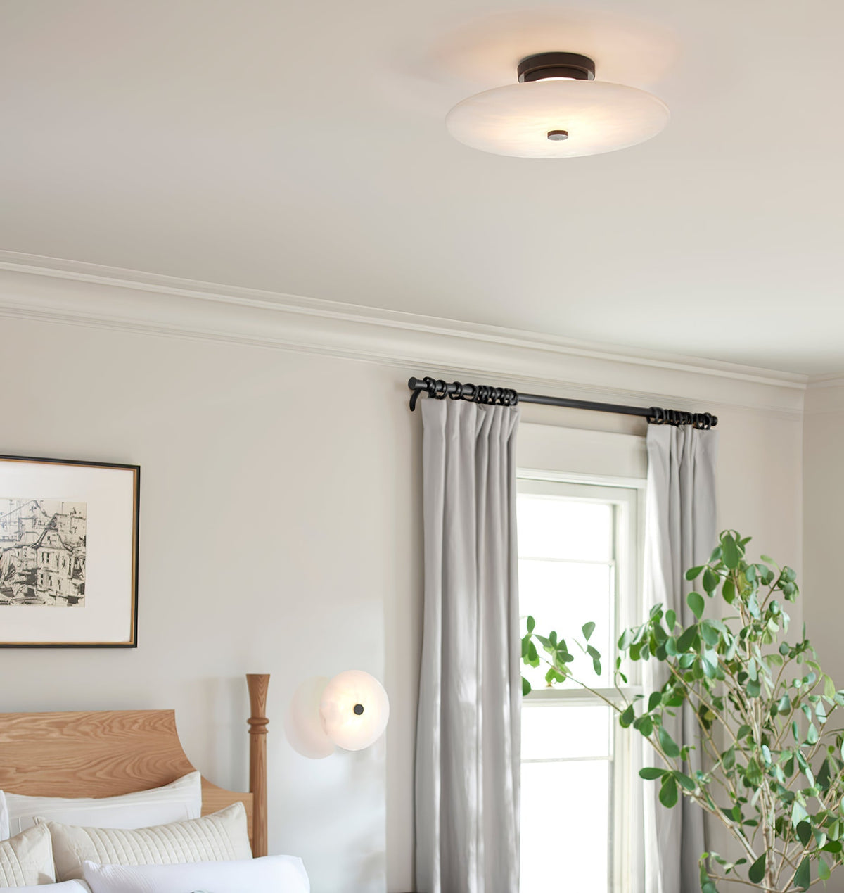 Clio loftslampe i alabast — ∅ 7.9″ integreret LED