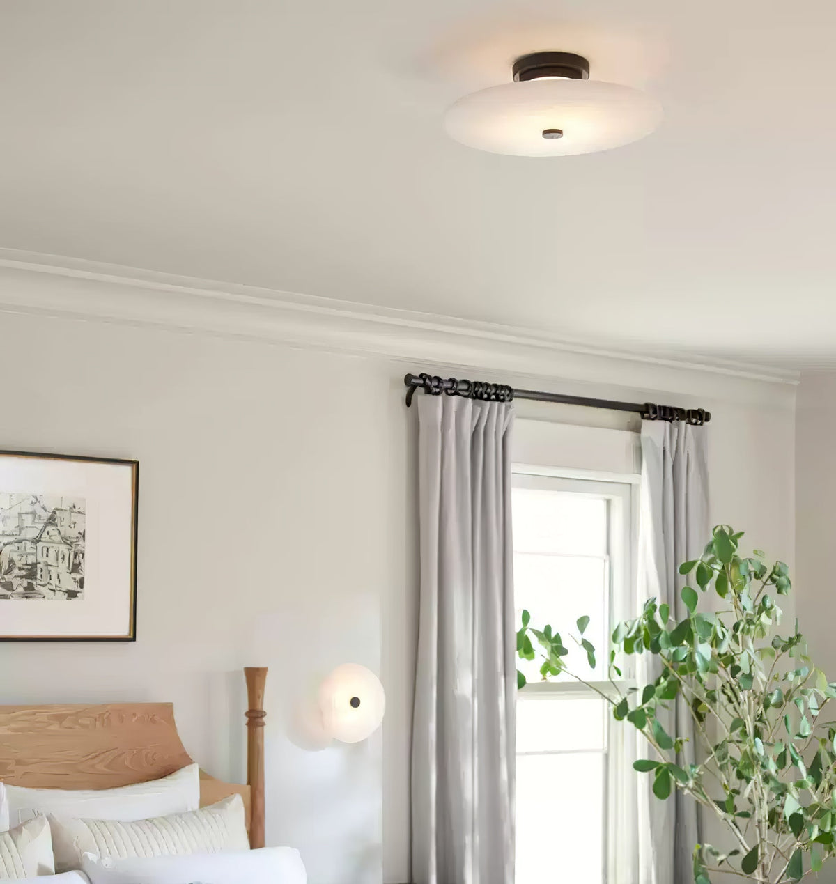 Clio loftslampe i alabast — ∅ 7.9″ integreret LED