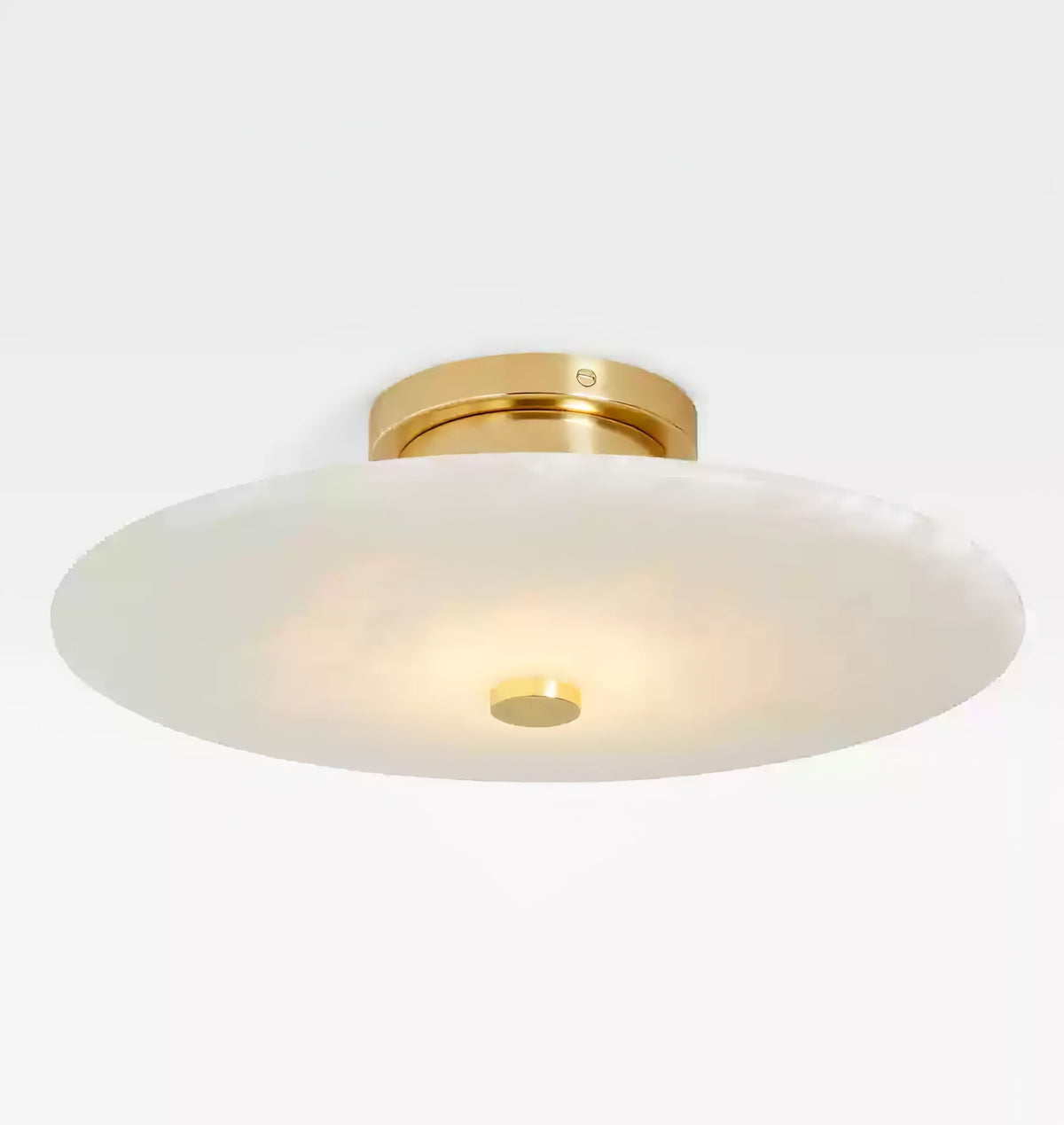 Clio loftslampe i alabast — ∅ 7.9″ integreret LED