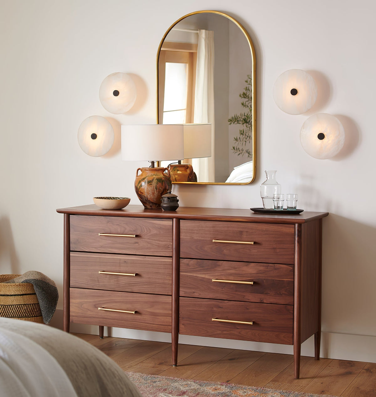 Clio loftslampe i alabast — ∅ 7.9″ integreret LED