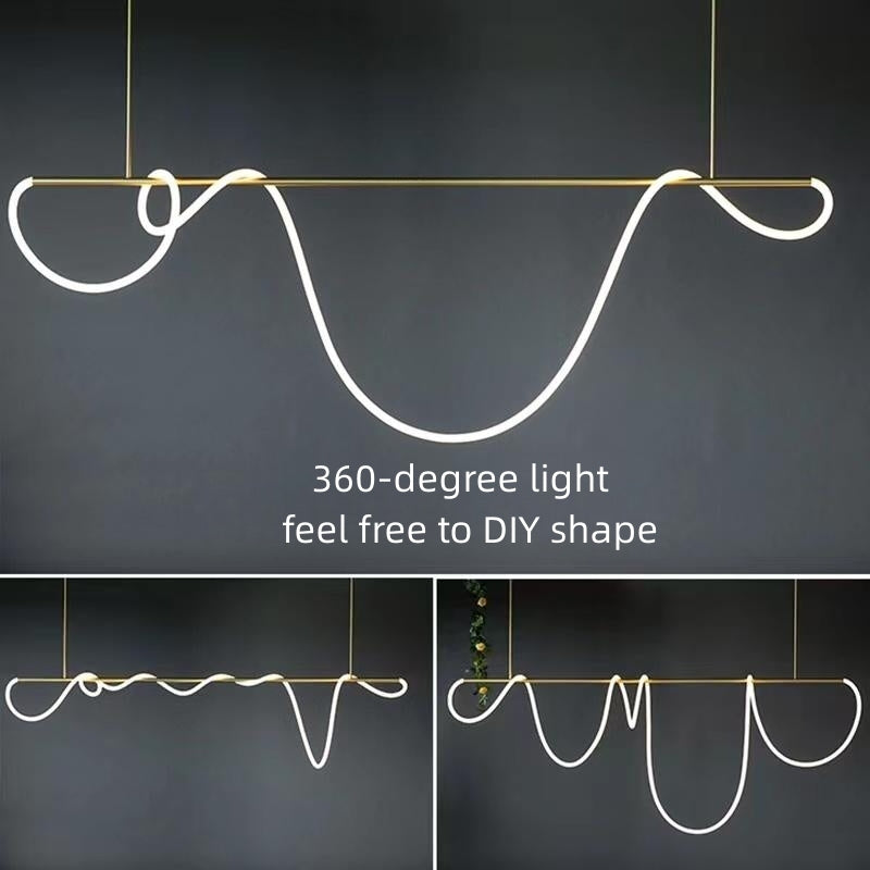 מנורת תלייה מודרנית עם צינור ארוך לד, לחדר אוכל - Orntli