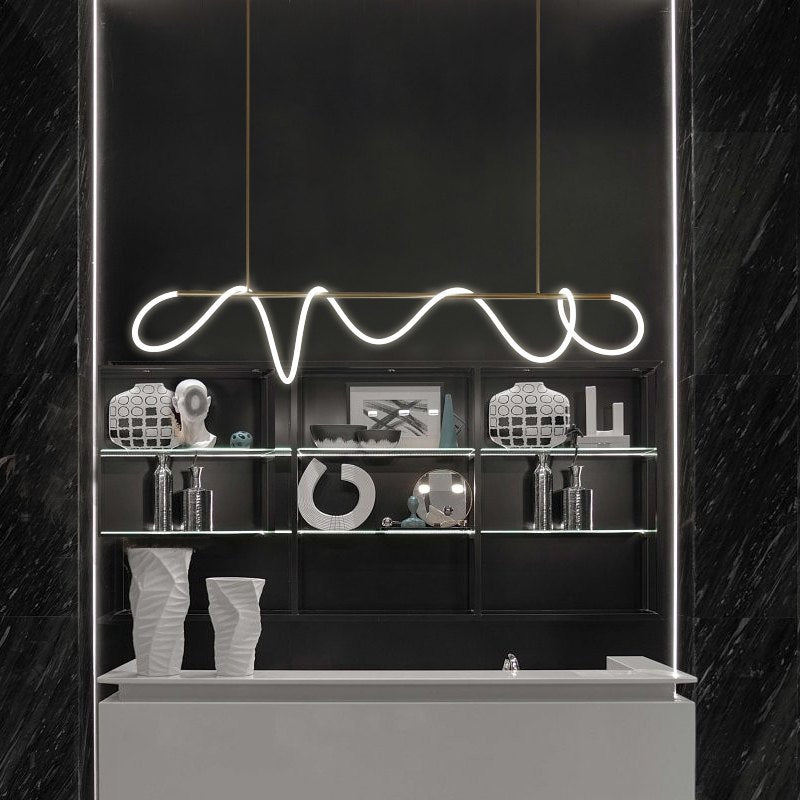 מנורת תלייה מודרנית עם צינור ארוך לד, לחדר אוכל - Orntli