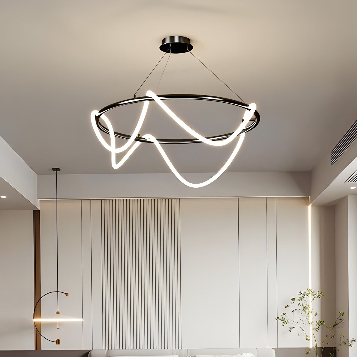 מנורת תלייה מודרנית עם צינור ארוך לד, לחדר אוכל - Orntli