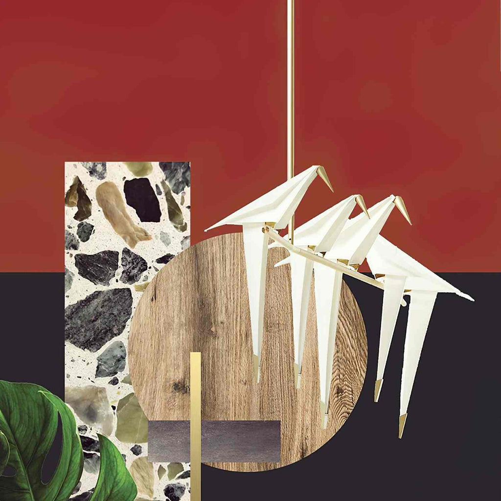 Papierkranich-Vogel-Kronleuchter für Esszimmer - Orntli