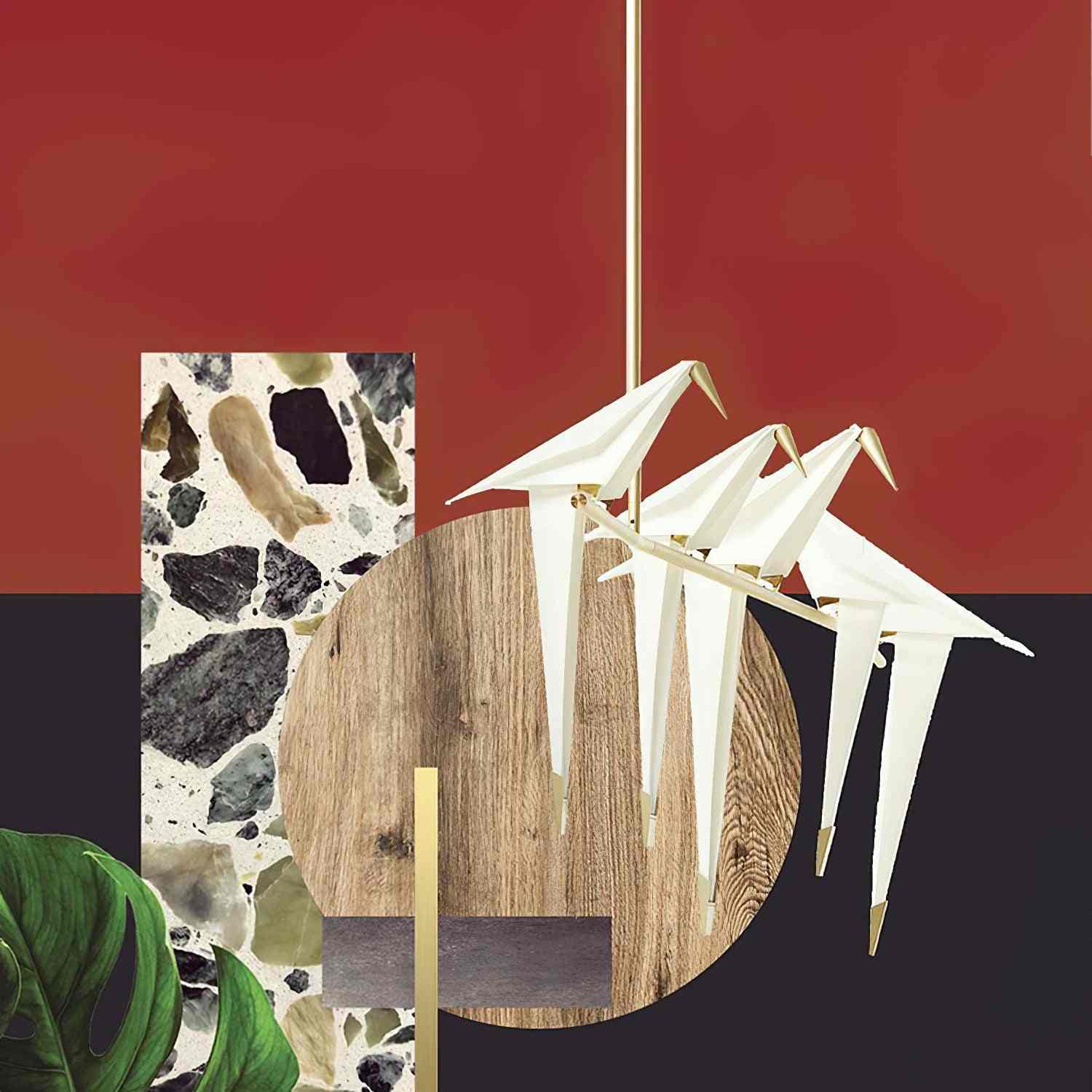 Papierkranich-Vogel-Kronleuchter für Esszimmer - Orntli