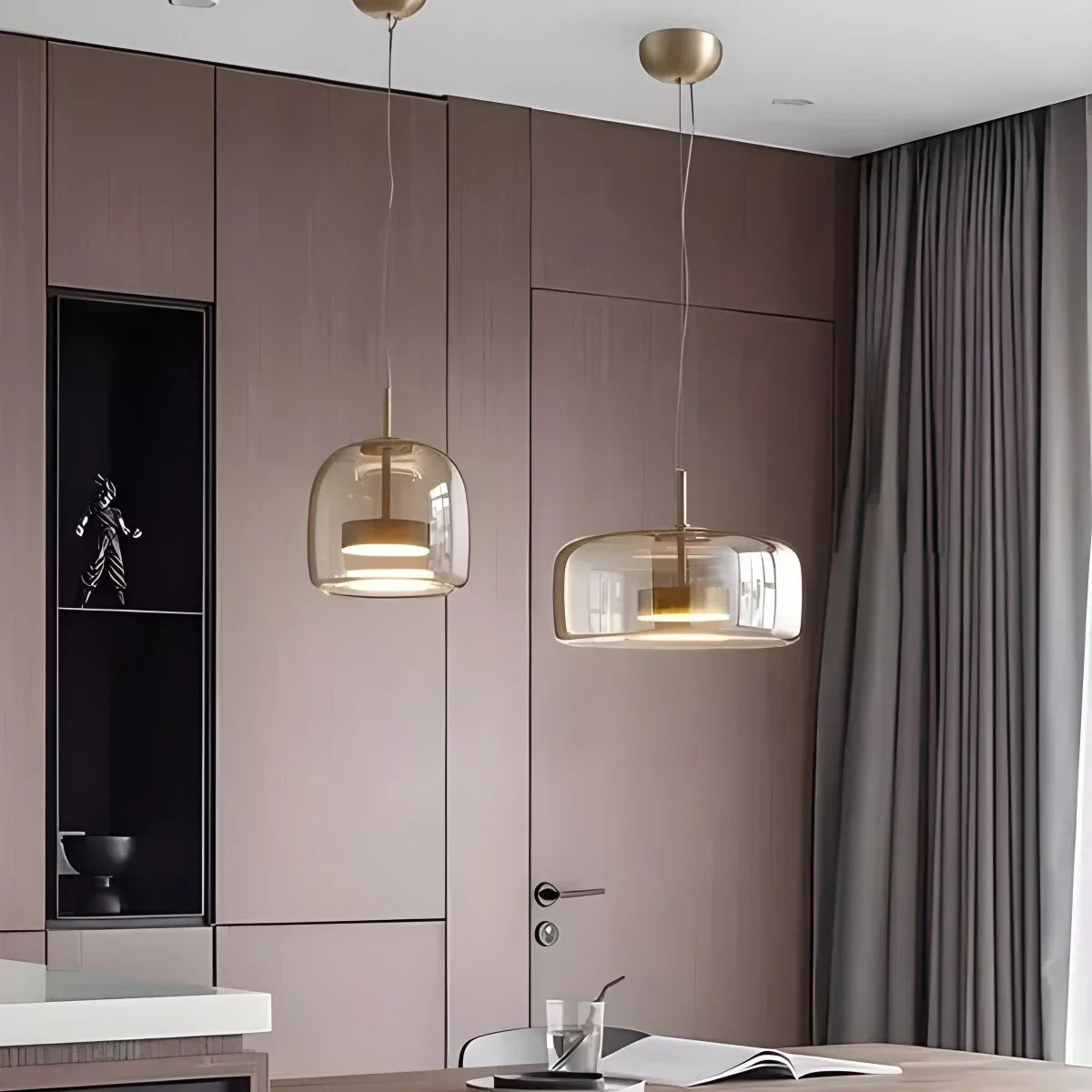 מנורת תלייה מזכוכית מודרנית לחדר אוכל - Orntli