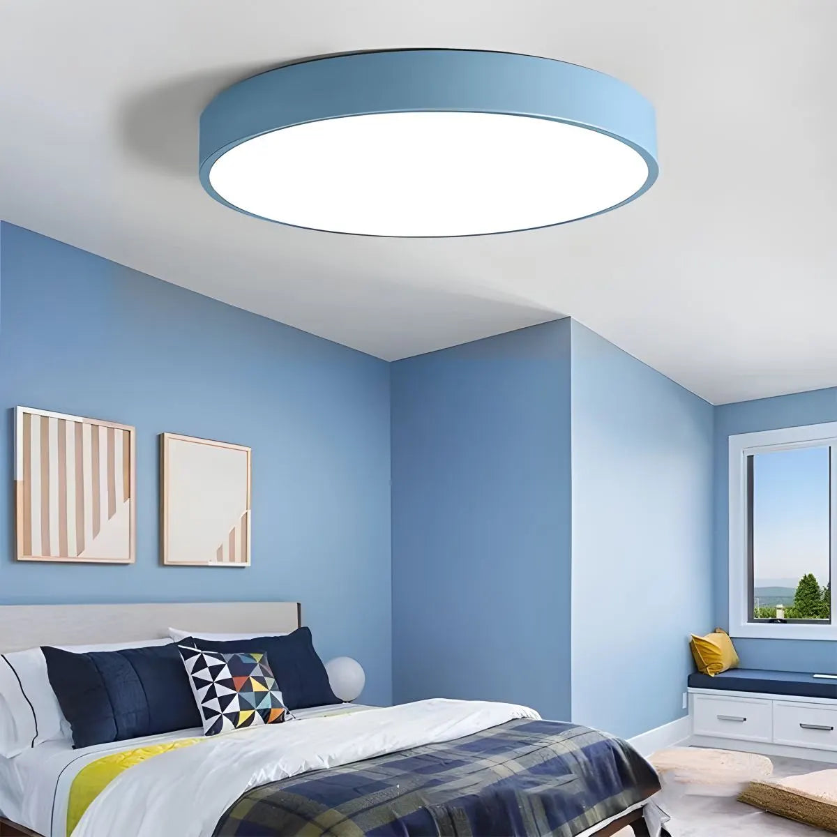 LED Minimalist Circular Macaron Ceiling Light - Orntli