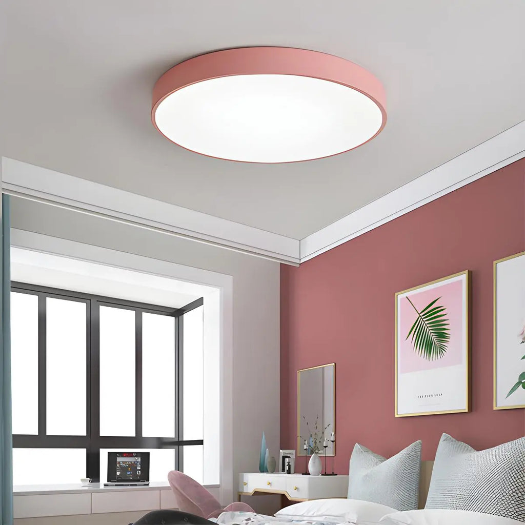 LED Minimalist Circular Macaron Ceiling Light - Orntli