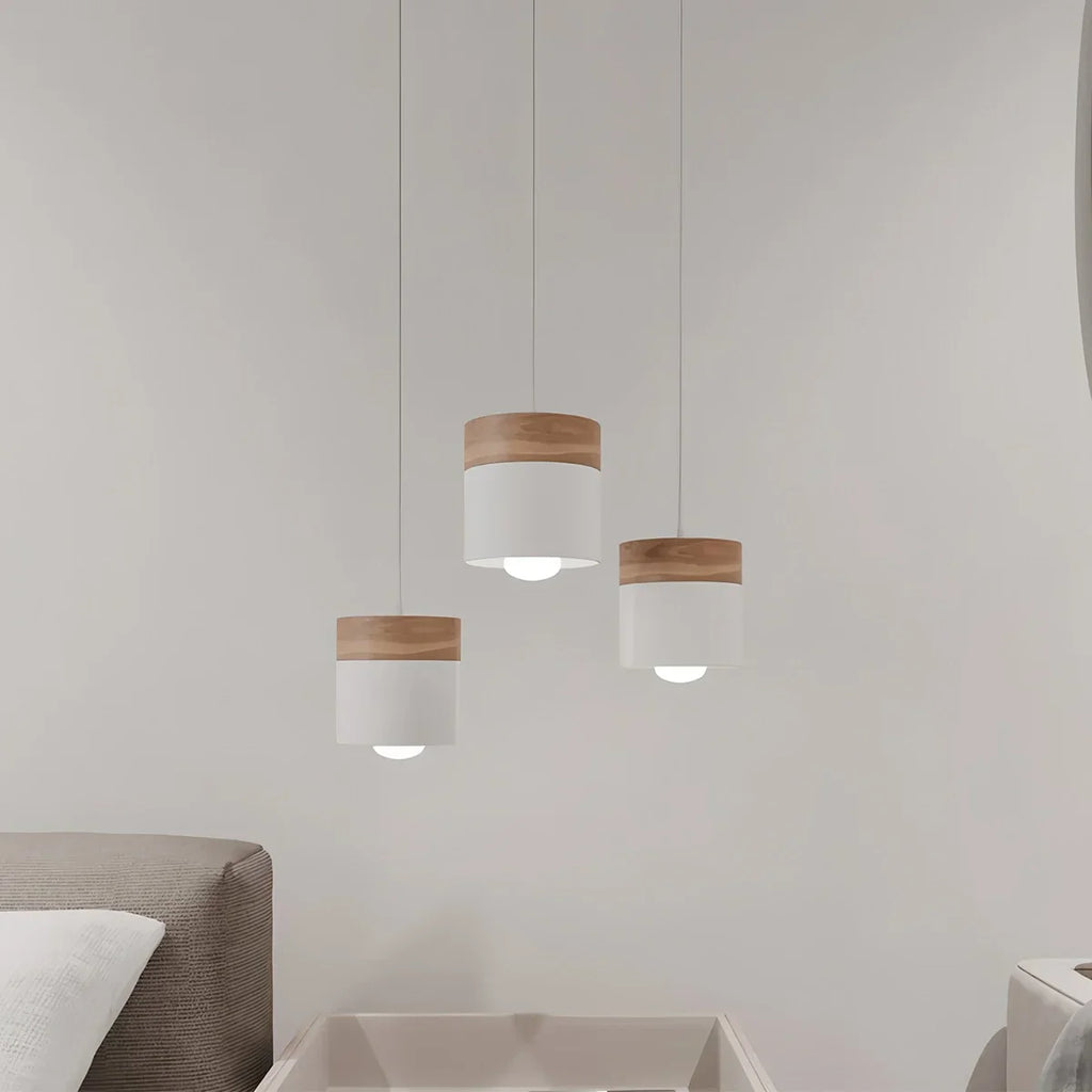 Lampada a sospensione con accento in legno moderno Laetus - Orntli