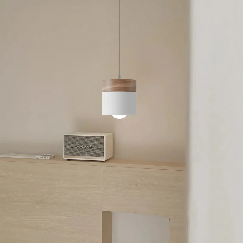 Lampada a sospensione con accento in legno moderno Laetus - Orntli