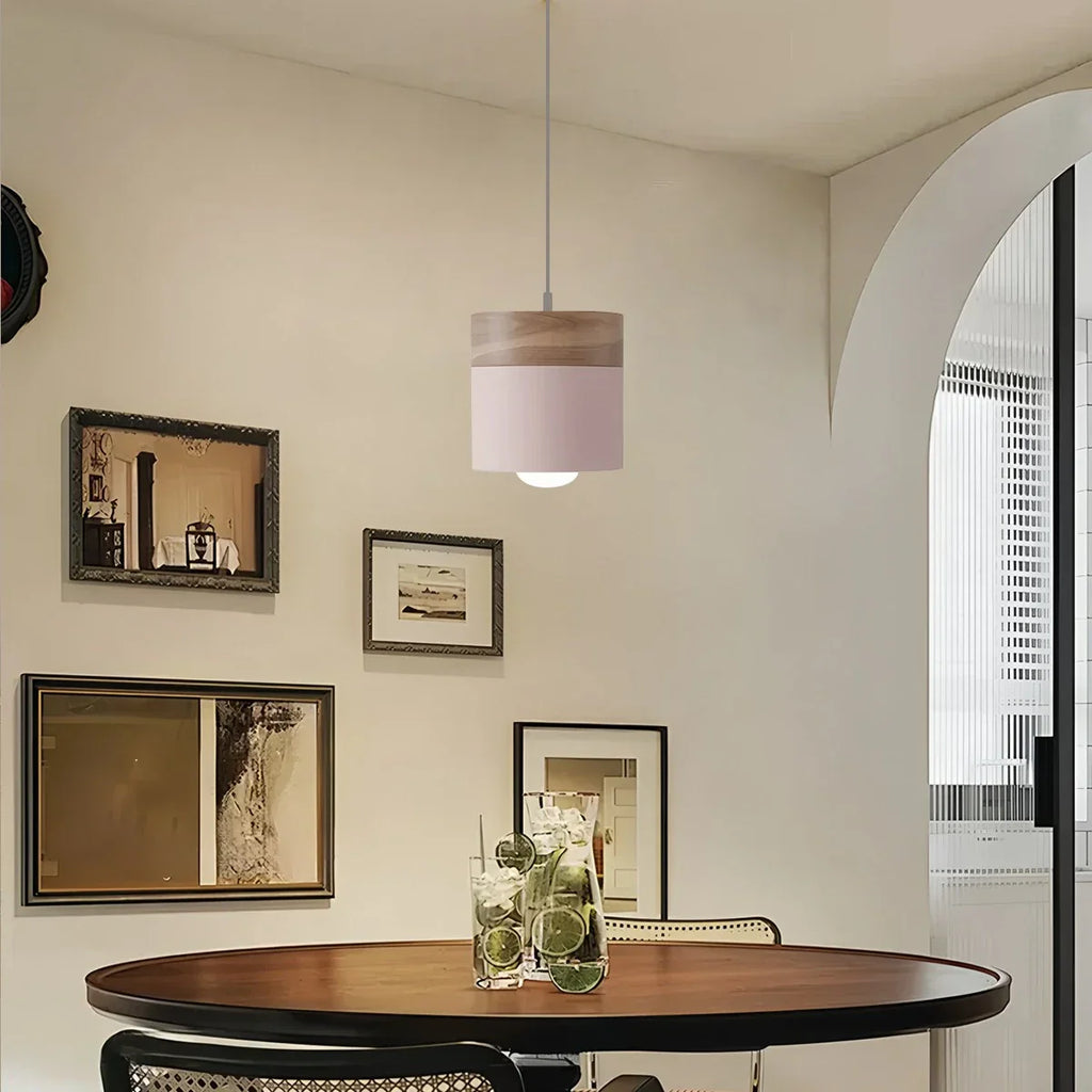 Lampada a sospensione con accento in legno moderno Laetus - Orntli