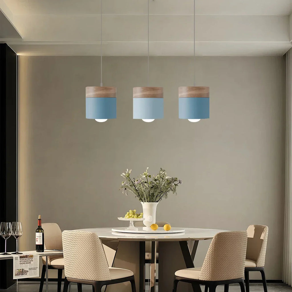 Lampada a sospensione con accento in legno moderno Laetus - Orntli