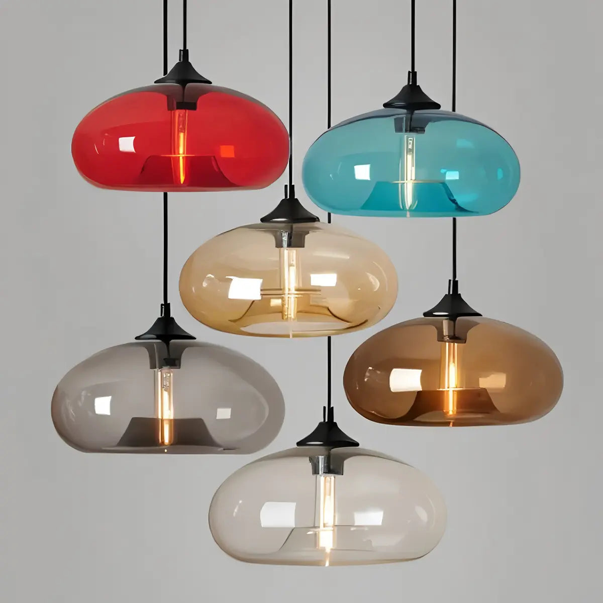 彩色玻璃餐厅吊灯 - Orntli