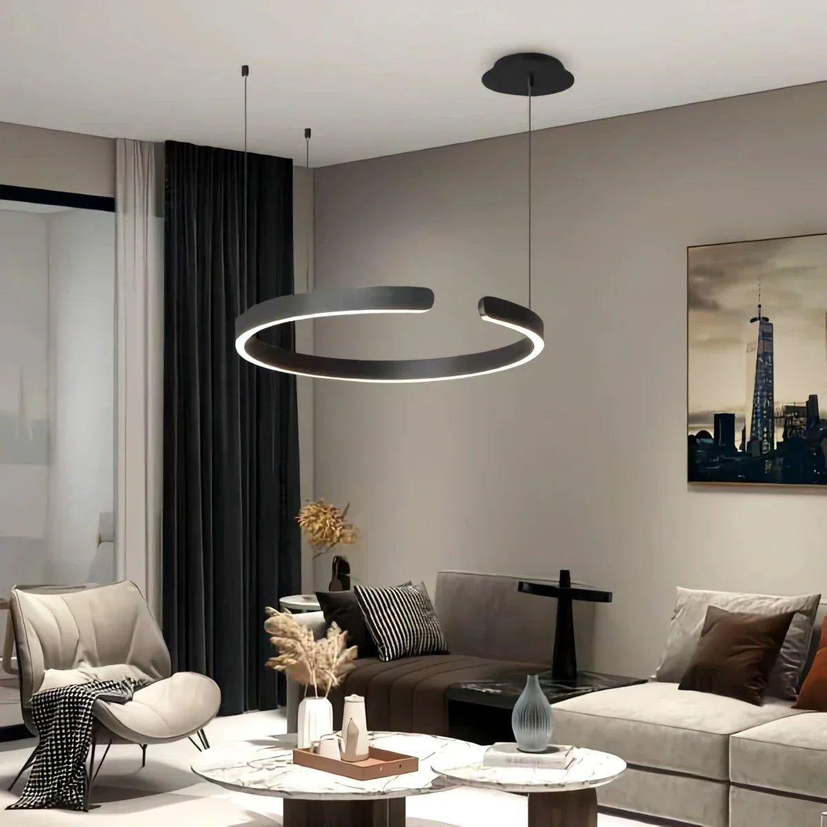 Moderner LED-Ring-Kronleuchter für Wohnzimmer - Orntli