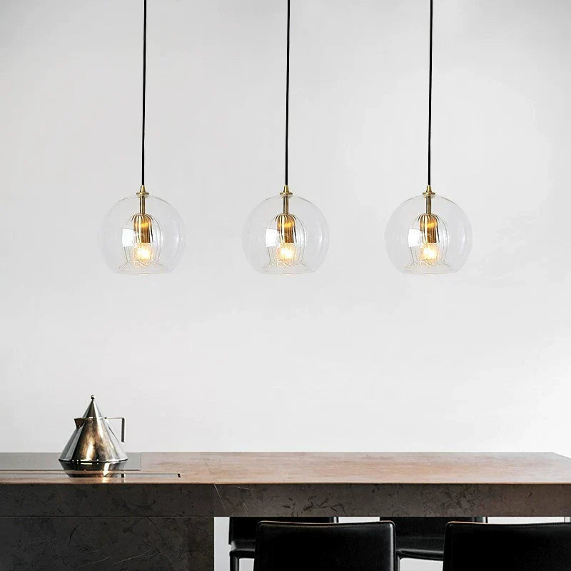 北欧風ガラス球形吊り下げ灯具 モダンな室内用 - Orntli
