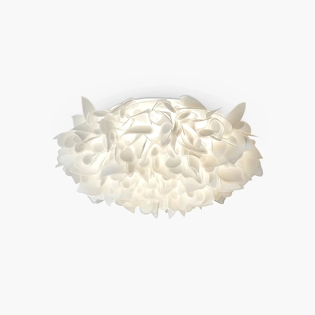 White Flower-Shaped Flush Mount Ceiling Light - Orntli