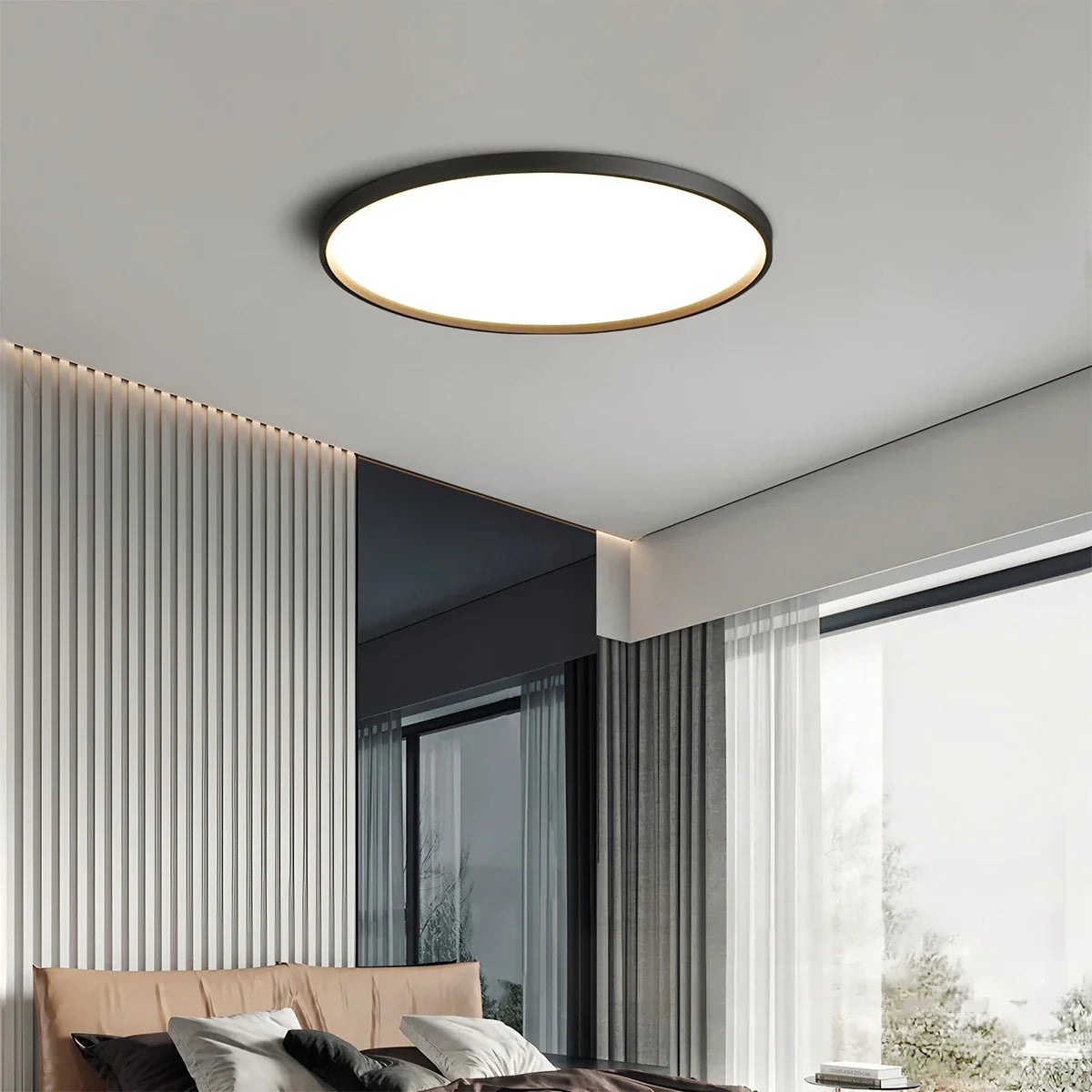 Vlakke ronde plafondlamp voor slaapkamer - Orntli