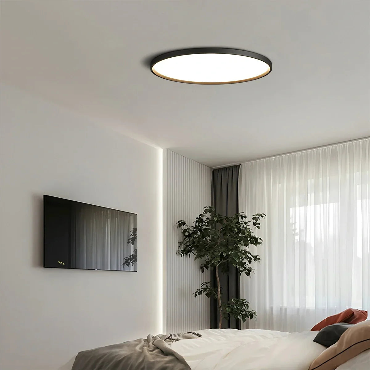 Vlakke ronde plafondlamp voor slaapkamer - Orntli