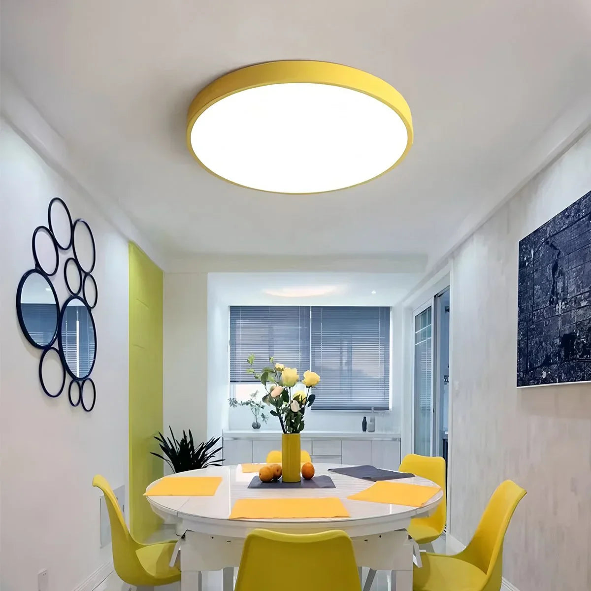 LED Minimalist Circular Macaron Ceiling Light - Orntli