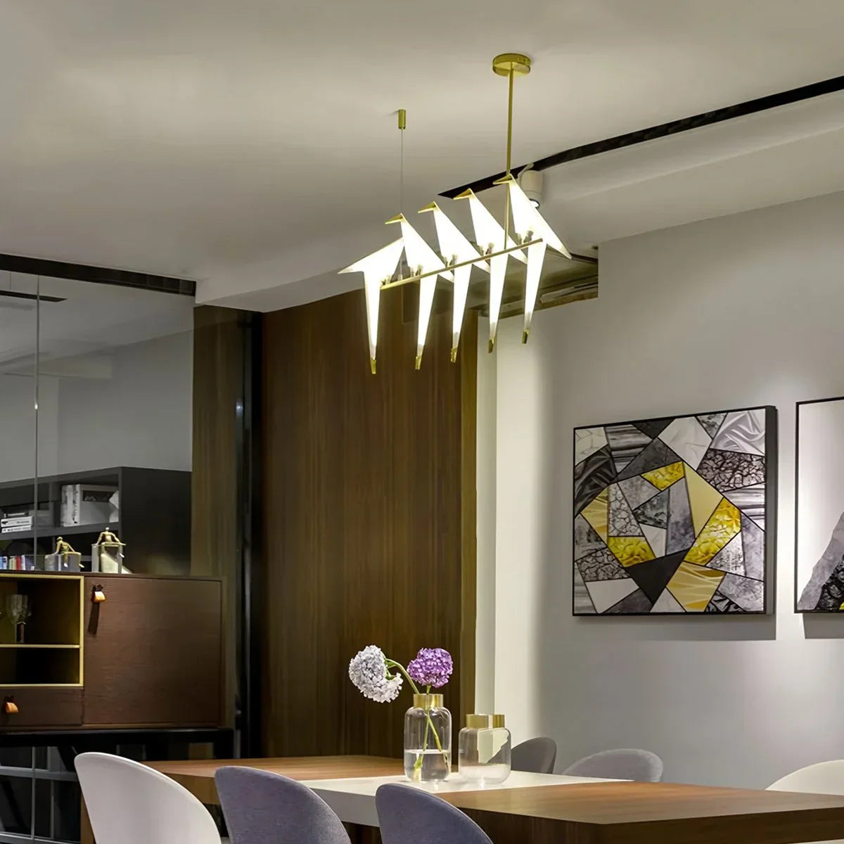 Papierkranich-Vogel-Kronleuchter für Esszimmer - Orntli