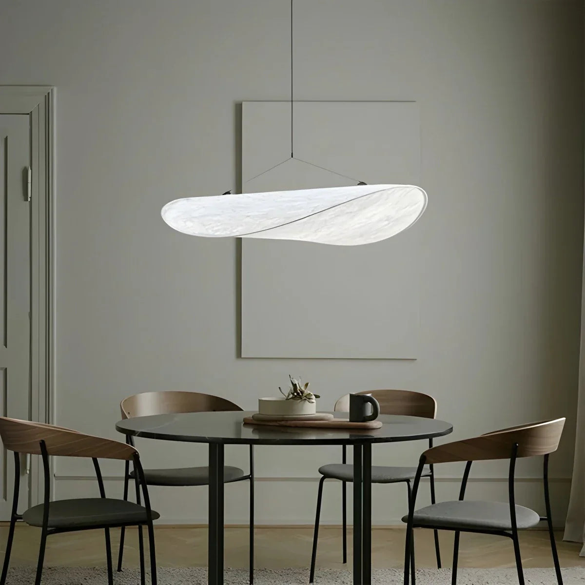 Lampu Gantung Sutera Bentuk Awan Seni Zen untuk Ruang Tamu - Orntli