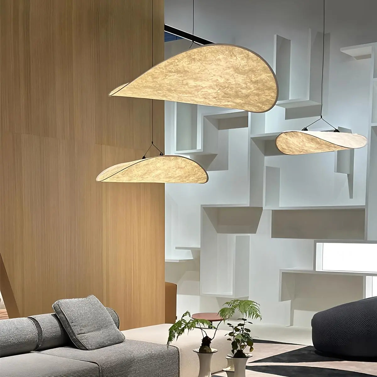 Lampu Gantung Sutera Bentuk Awan Seni Zen untuk Ruang Tamu - Orntli