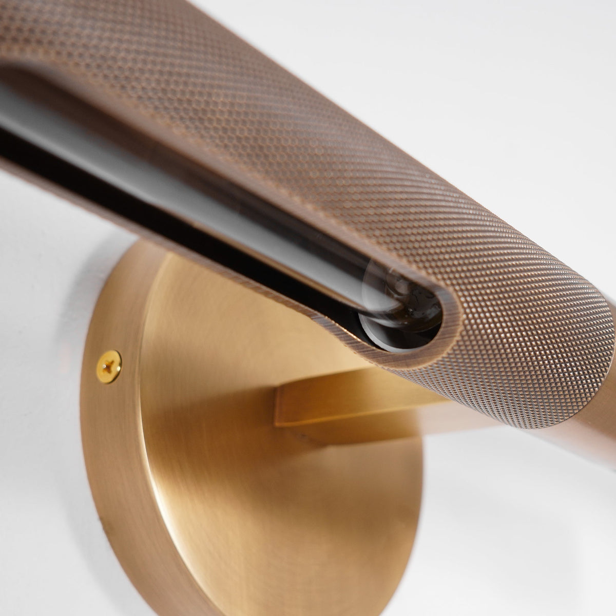 Lampada da parete LED moderna Solvain in ottone - Finitura brunita nera da 46cm
