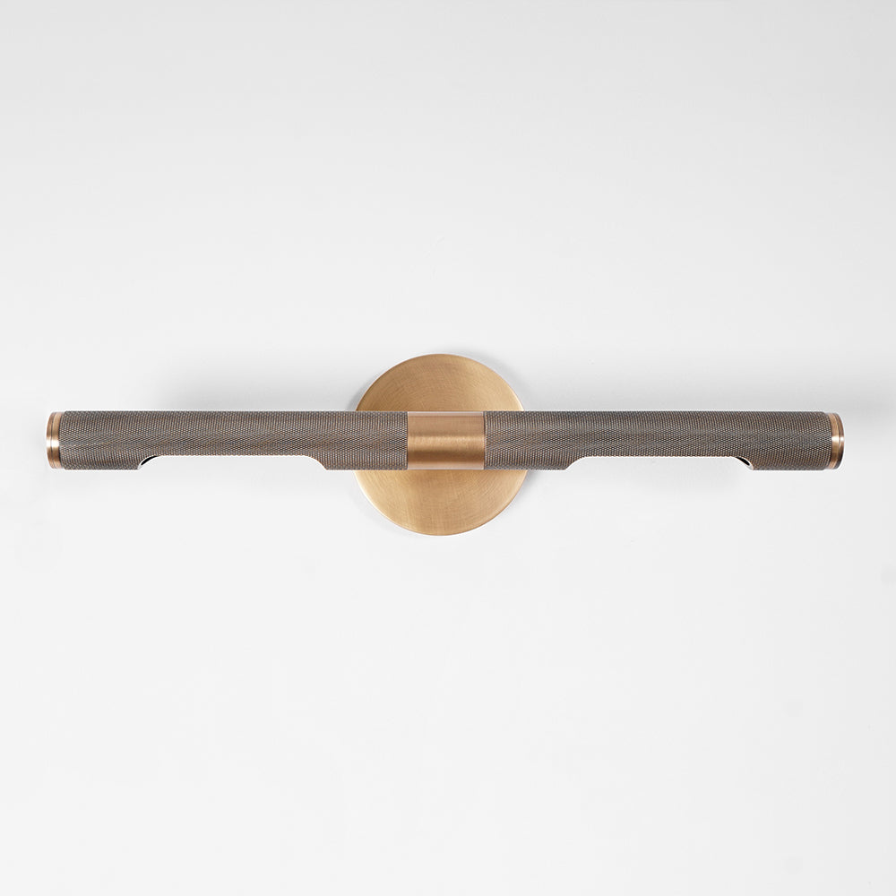 Lampada da parete LED moderna Solvain in ottone - Finitura brunita nera da 46cm