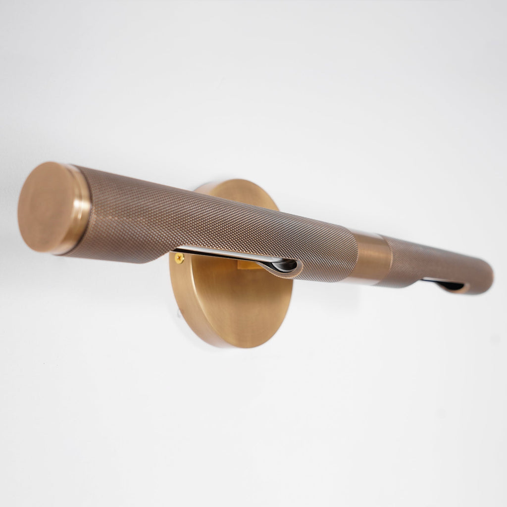 Lampada da parete LED moderna Solvain in ottone - Finitura brunita nera da 46cm