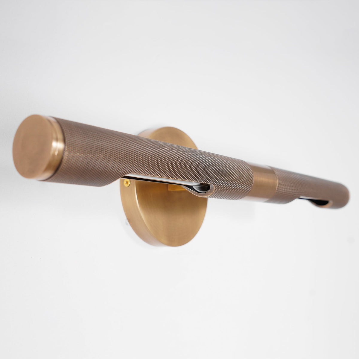 Lampada da parete LED moderna Solvain in ottone - Finitura brunita nera da 46cm
